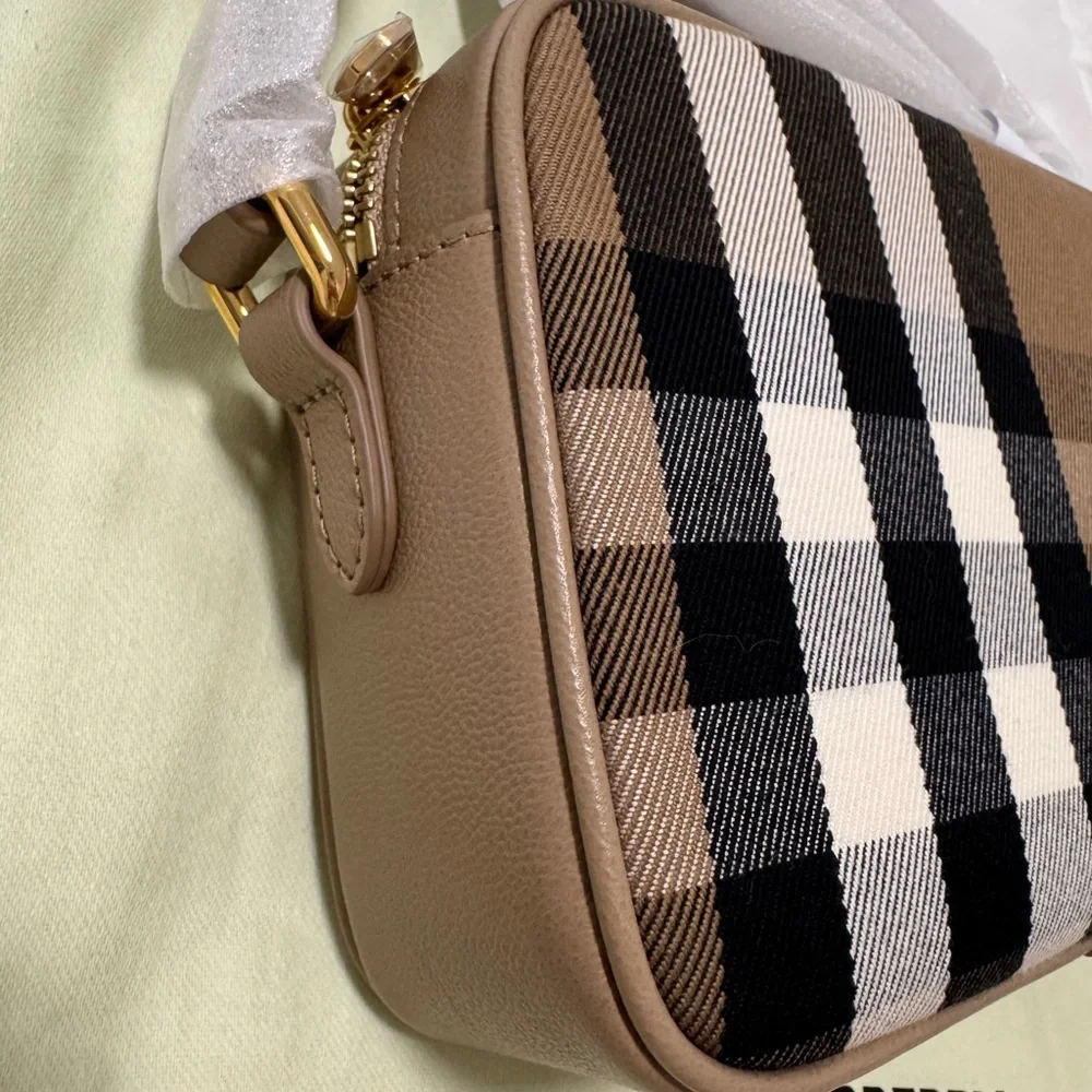 Burberry Beige Check Crossbody  Bag - Picture 3 of 11
